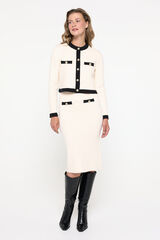 Vero Moda Saia midi de malha Cinzento
