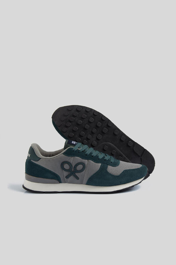 Cortefiel Green and grey casual running trainer Grey