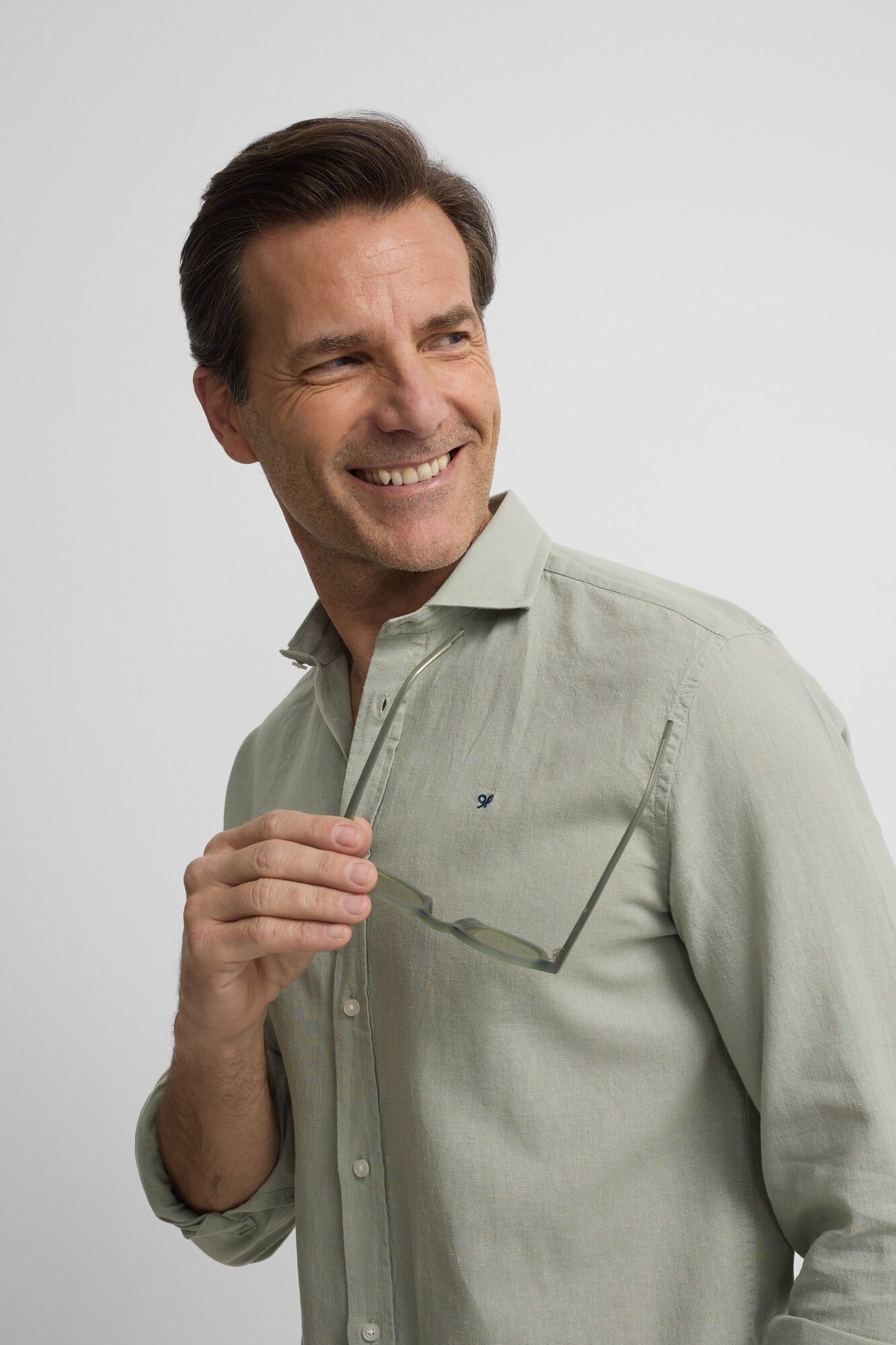 Silbon Camisa sport em linho m&eacute;dio