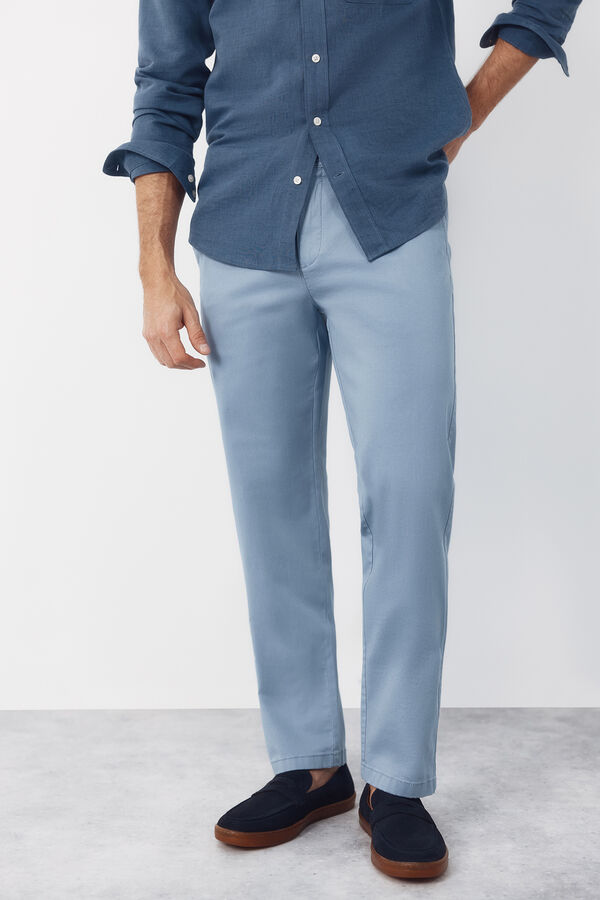 Cortefiel Regular fit chinos Blue
