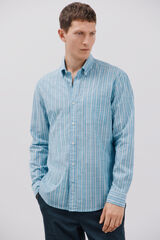 Cortefiel Flame striped shirt Blue