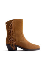 Gioseppo Botins de cowboy de pele com franjas Kasson Castanho