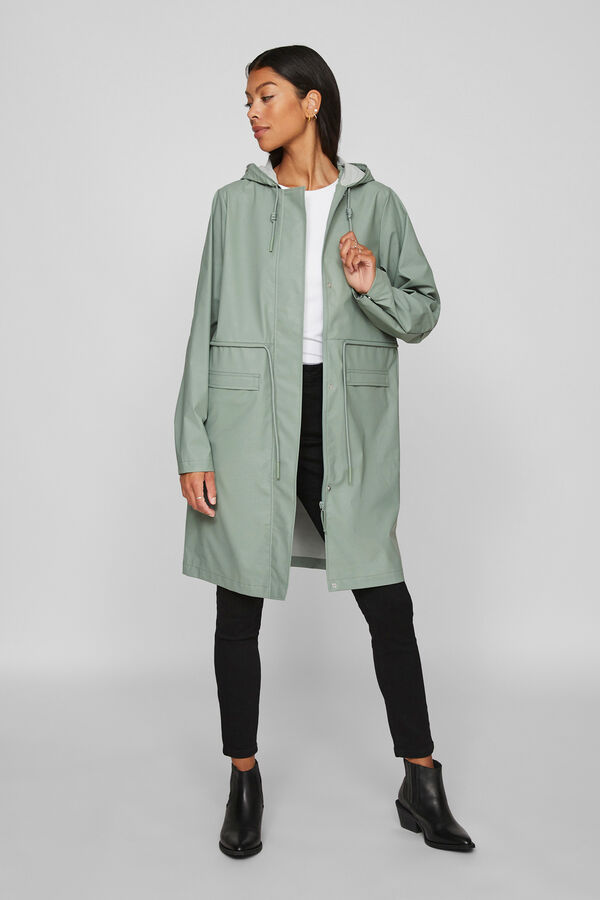 Cortefiel Long raincoat jacket Grey