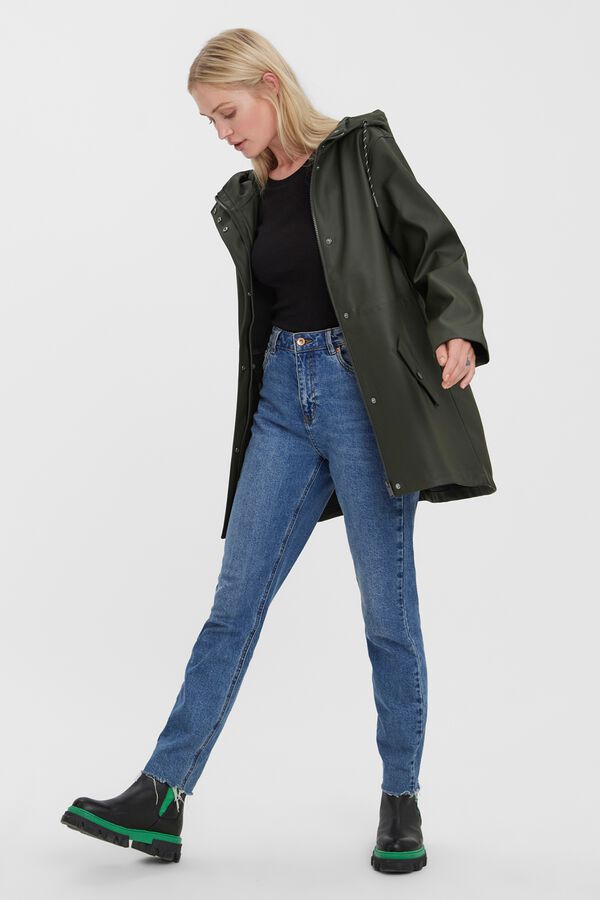 Vero Moda Adjustable hood raincoat Green