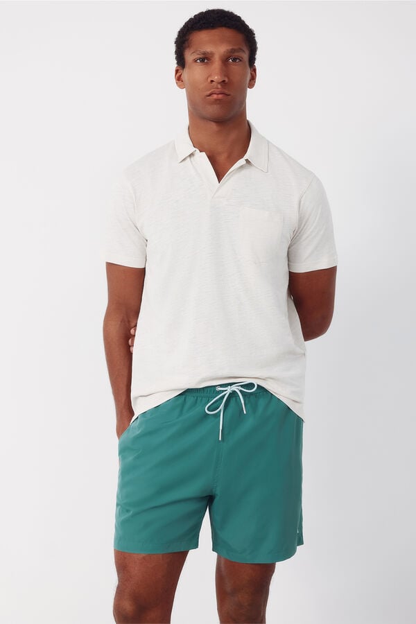 Cortefiel Plain basic swimwear Green