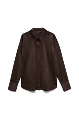 Vero Moda Curve Sobrecamisa fluida em camur&ccedil;a Castanho