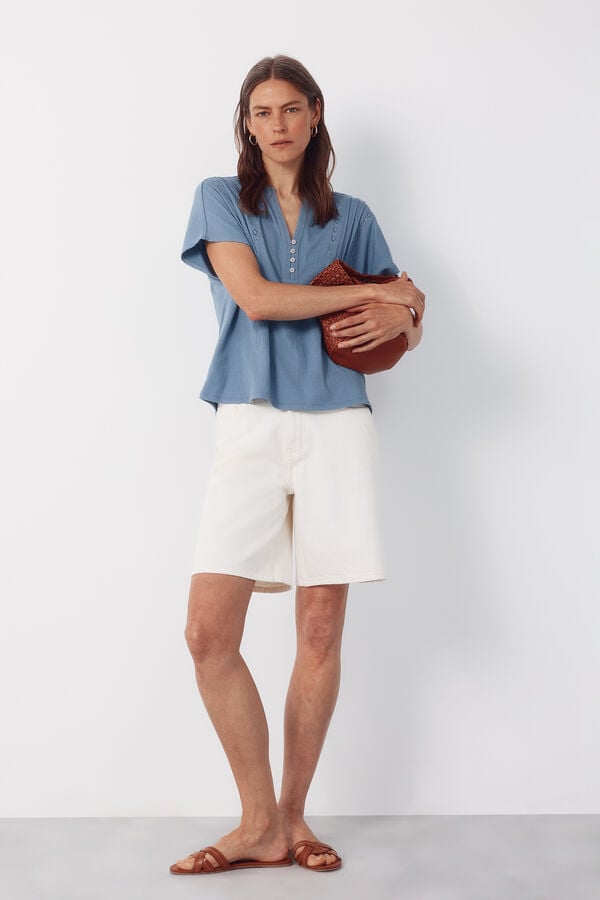 Cortefiel T-shirt fins Blue