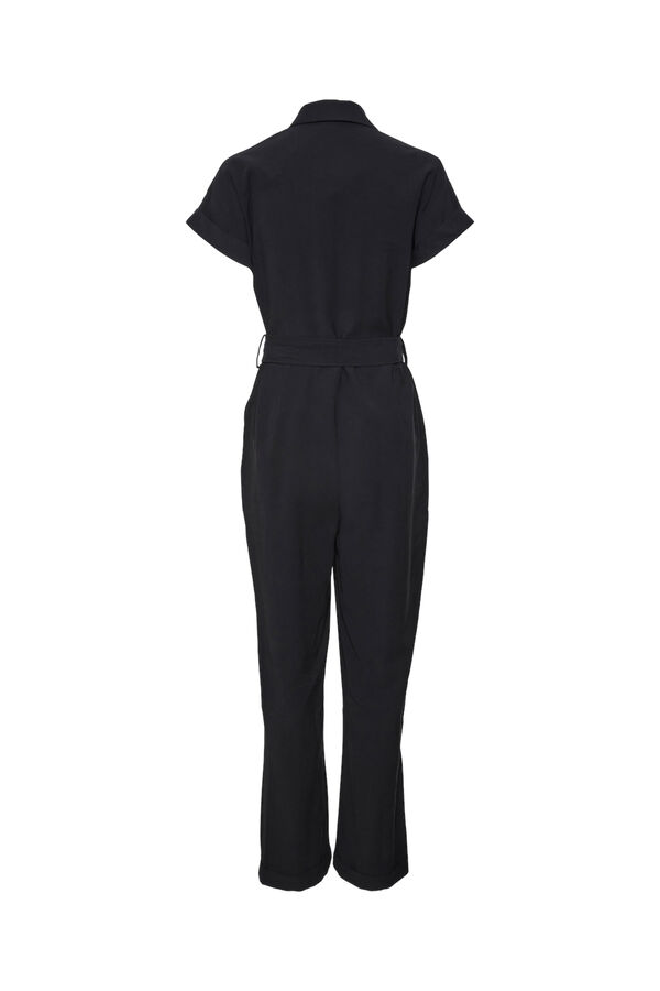 Cortefiel Short-sleeved jumpsuit  Black