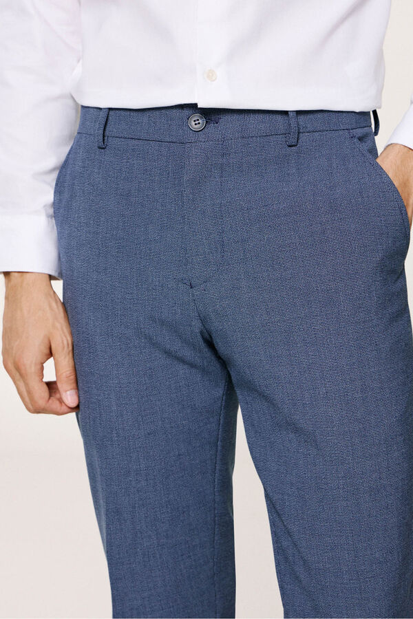 Selected Pantalón de traje Slim Fit confeccionado con materiales reciclados. Azul