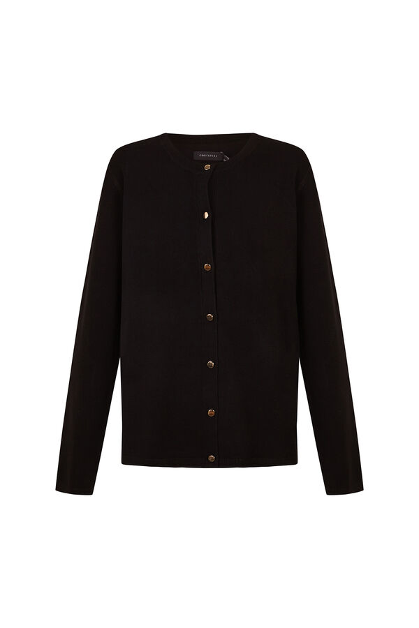 Cortefiel Basic knit jacket Black