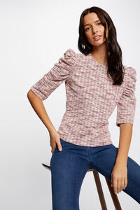 Cortefiel T-shirt with 3/4 ruched sleeves Multicolour