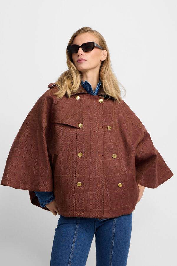 Silbon Camada com detalhes em couro xadrez Castanho