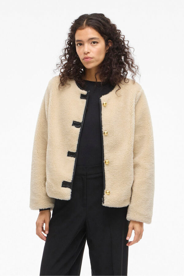 Vila Casaco com efeito borrego de sobretudo Tostado