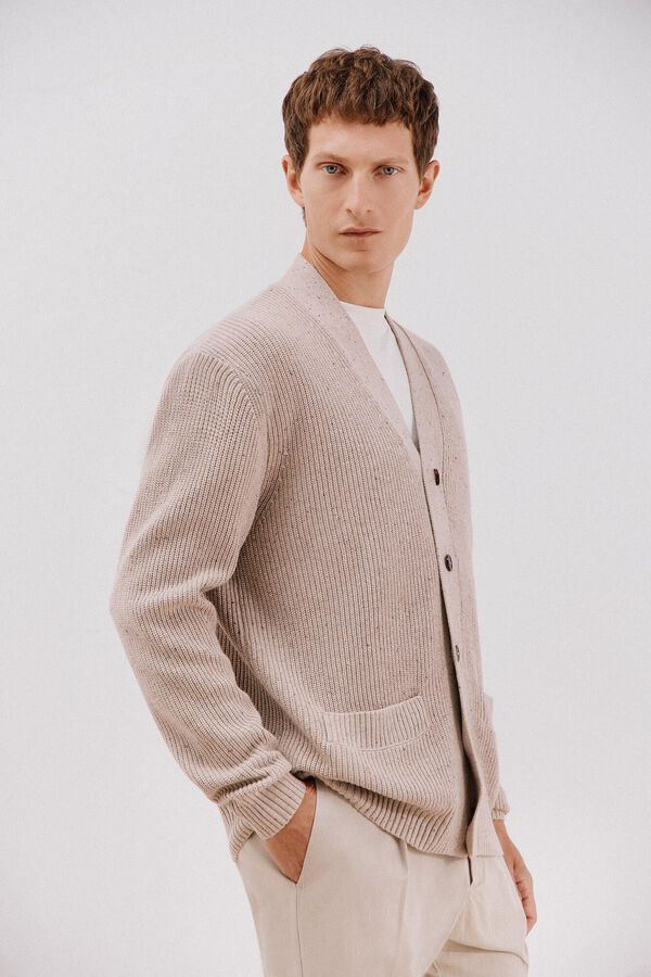 Cortefiel Pearl jersey-knit Beige