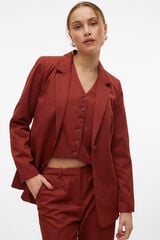 Vero Moda Blazer longo com ombreiras Castanho