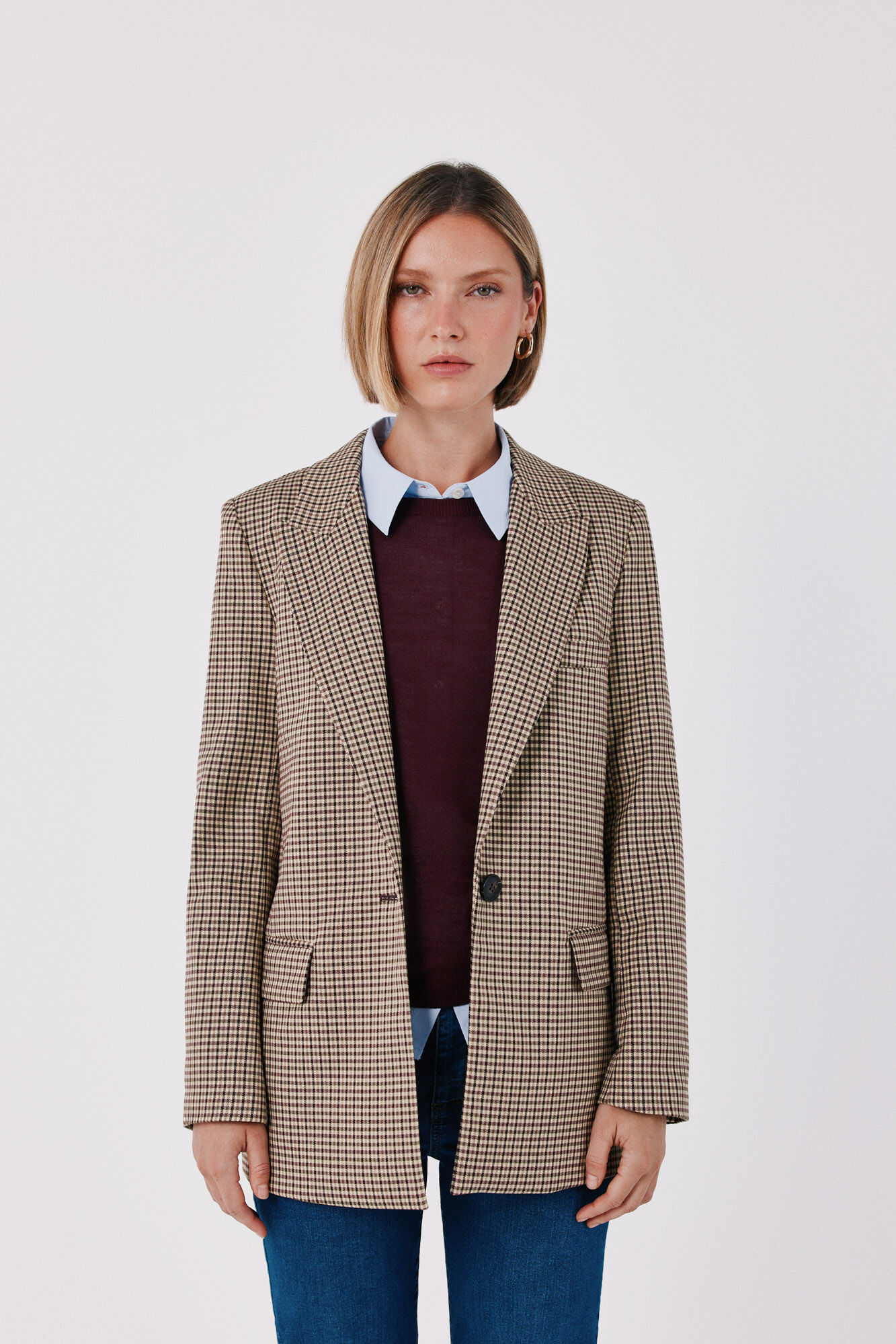 Cortefiel Checked fabric women's blazer