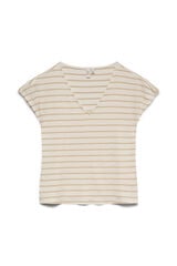 Vero Moda Camiseta detalles l&uacute;rex Beige