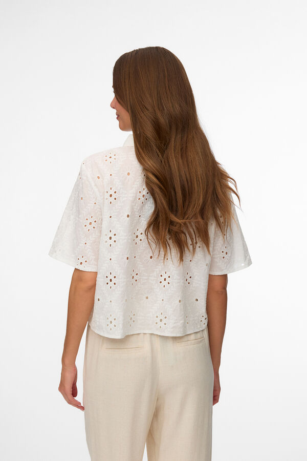 Vero Moda Camisa cropped com bordados Branco