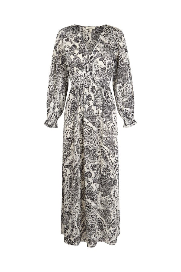 Slowlove Vestido fluido jacquard Estampado blanco