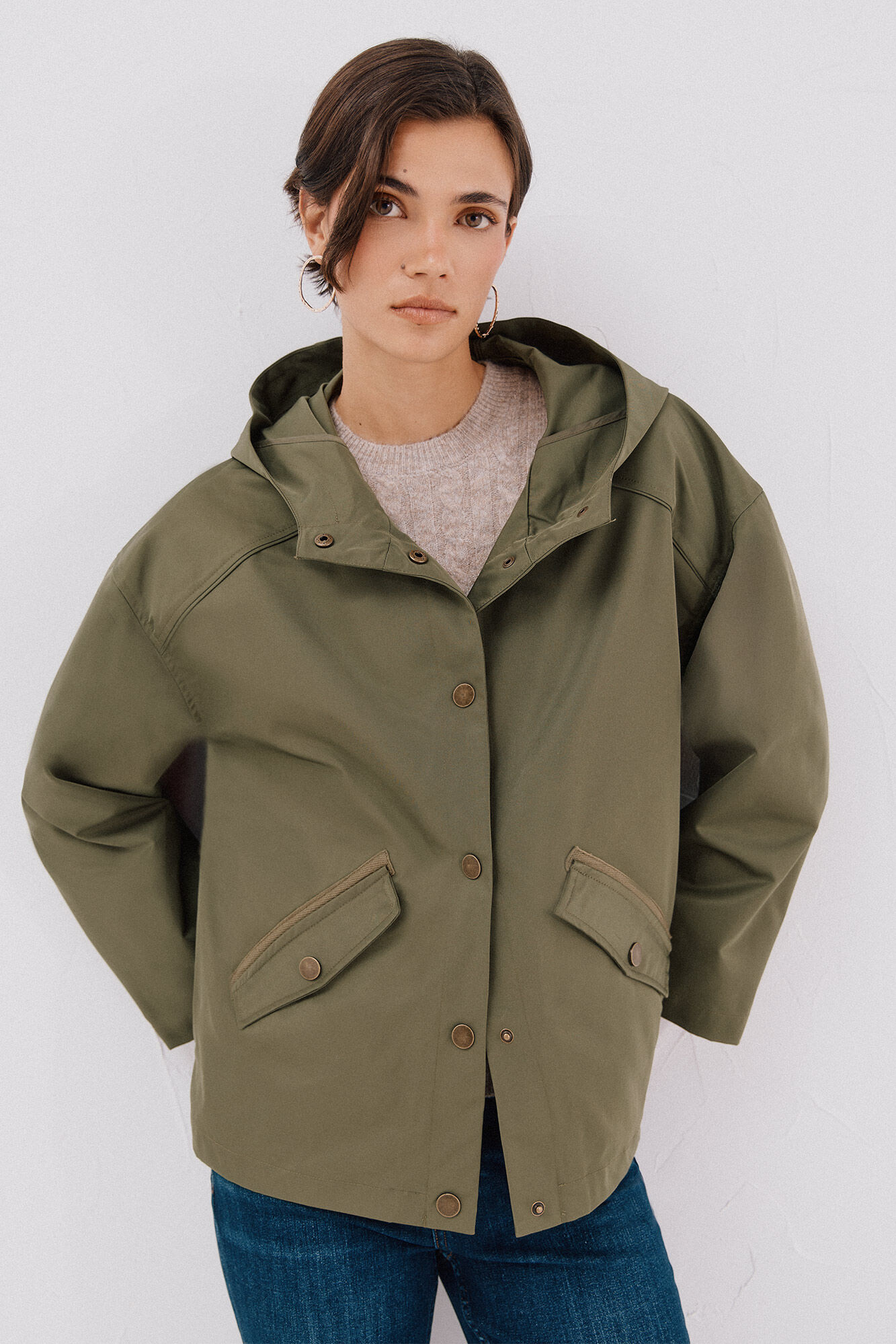 Cortefiel Short jacket with snap buttons