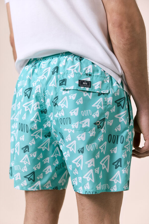 OOTO Fato de banho estampado logo OOTO Azul