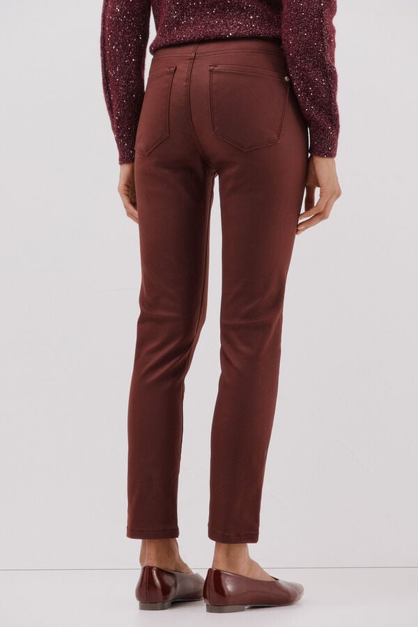 Cortefiel Sensational resin coated pants Maroon