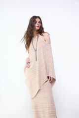 Slowlove Capa de malha rendada Castanho