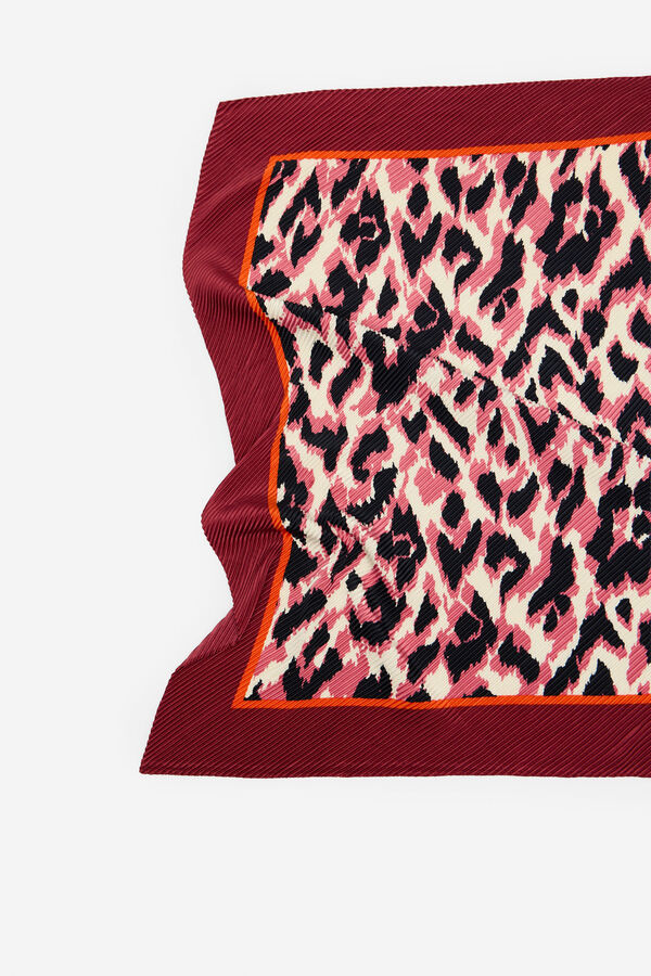 Cortefiel Leopard pleated scarf Multicolour