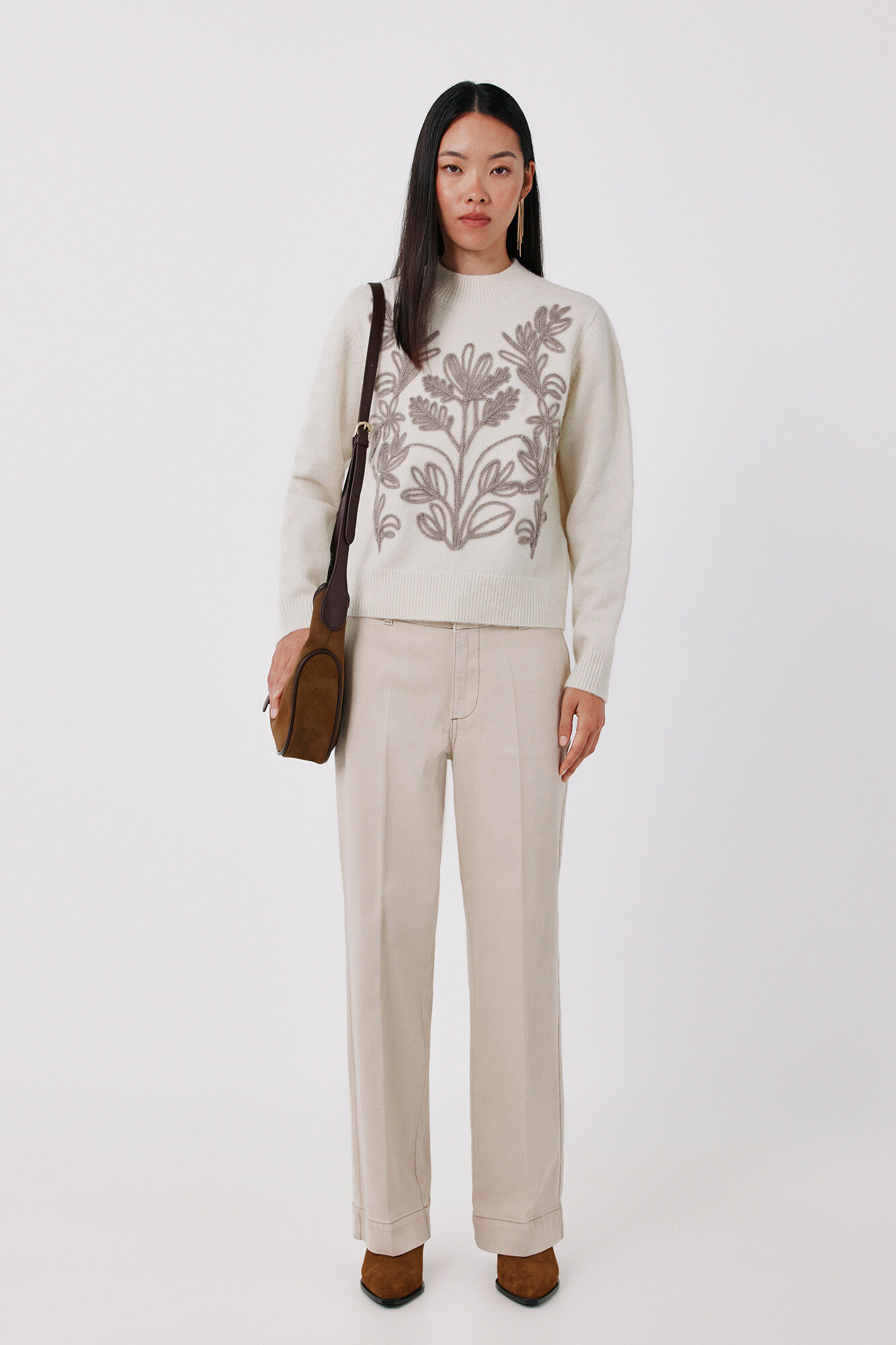 Cortefiel Floral embroidered jumper
