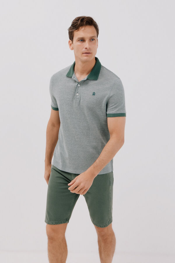 Cortefiel Oxford polo shirt Green