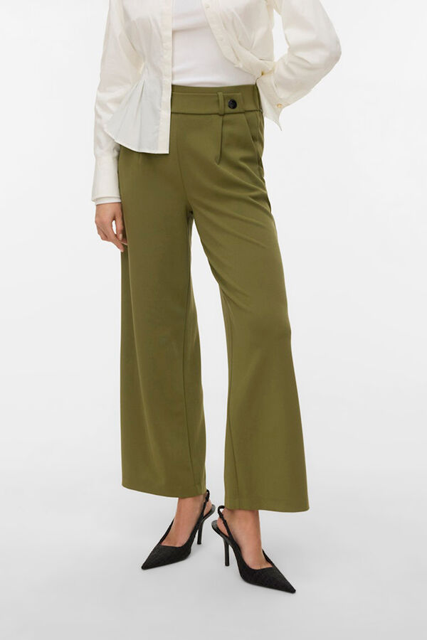 Vero Moda Cal&ccedil;as compridas com bot&otilde;es Verde