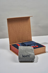Cortefiel Box of 4 pairs cotton socks with Levi's logo Navy