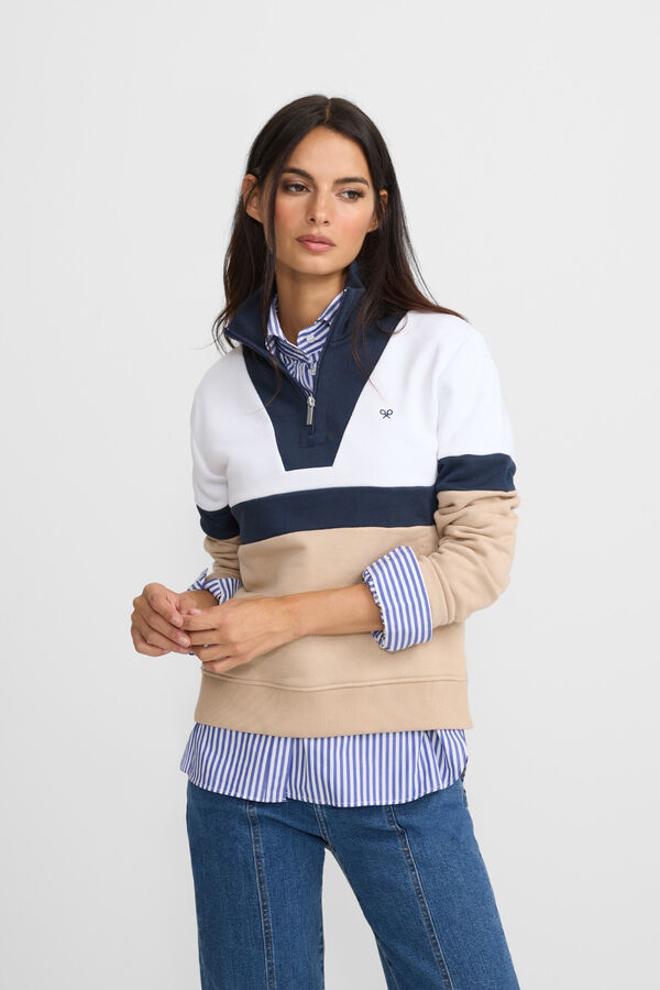 Silbon Sweatshirt feminino tricolor Multicolorido
