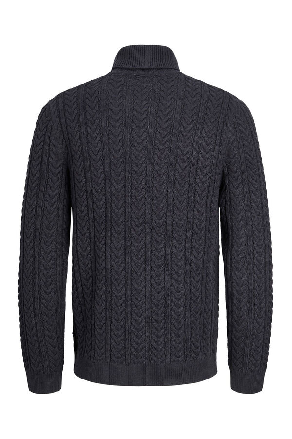 Jack & Jones Camisola de malha gola em tricô trançado Azul