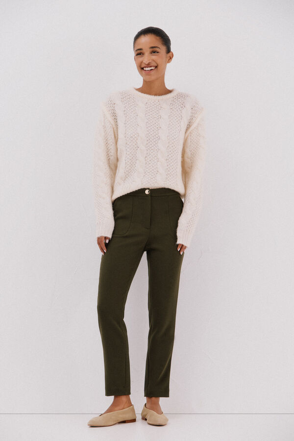 Cortefiel Comfort stretch pants Kaki