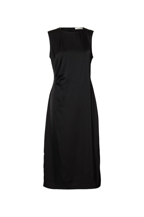 Selected Vestido midi sem mangas Preto
