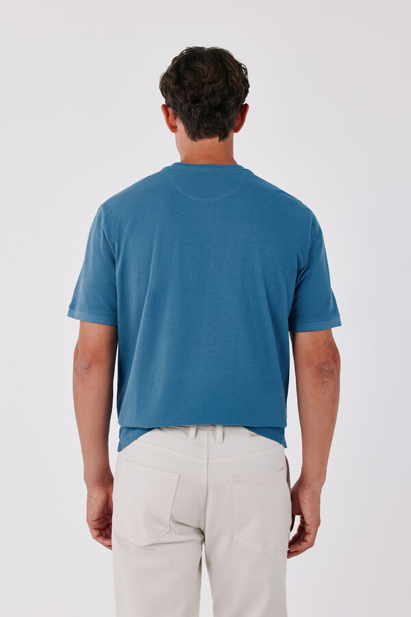 Cortefiel Piqu&eacute; fabric basic T-shirt Blue
