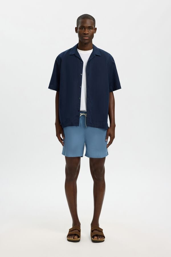 Selected Fato de banho liso Azul