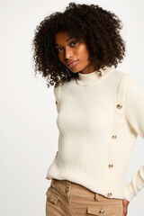 Morgan Camisola curto de gola Ecru