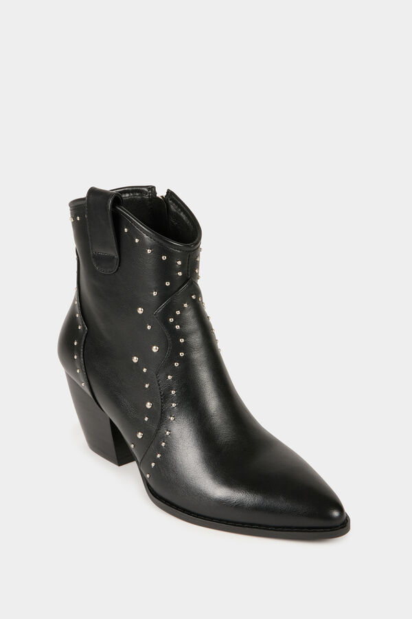 Cortefiel Botines estilo western Negro