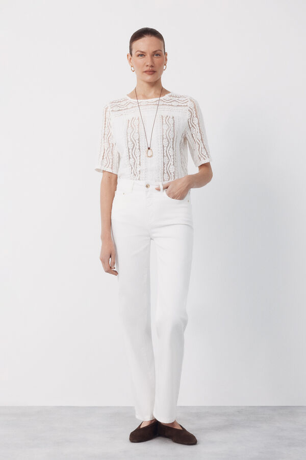 Cortefiel Lace top White