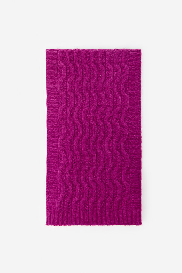 Cortefiel Geometric jersey-knit scarf Fuchsia