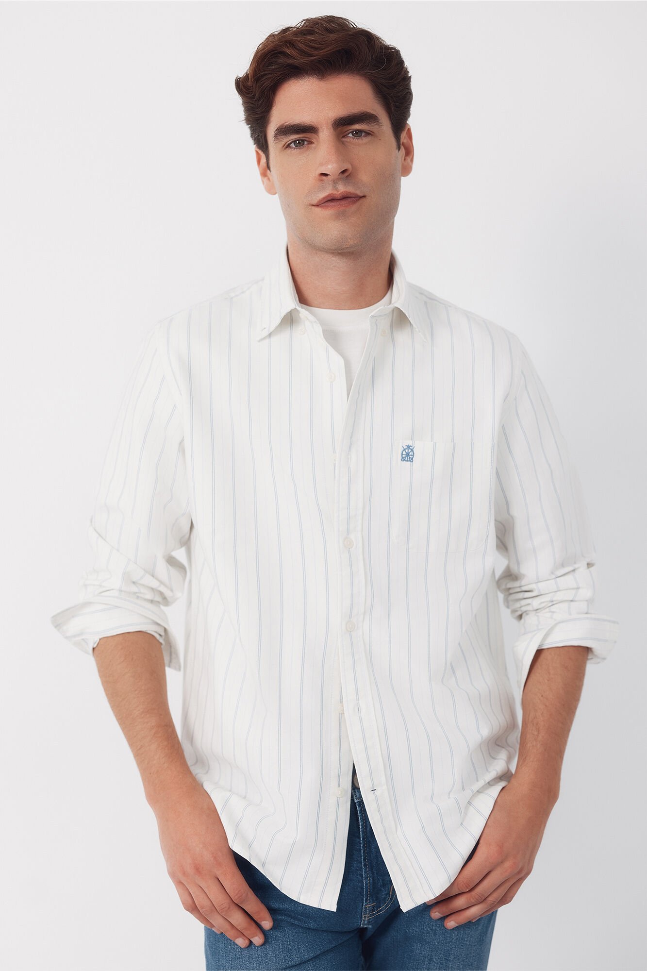 Cortefiel Striped Oxford shirt