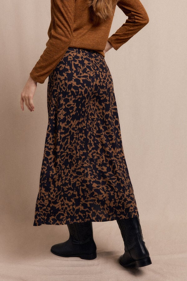 Slowlove Falda midi estampada Negro