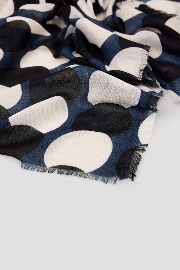 Cortefiel Polka-dot scarf Printed white