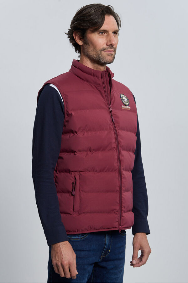 Valecuatro Colete acolchoado bordô com 3 escudos Granada