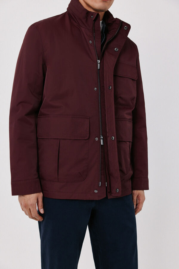 Cortefiel Field jacket with 3 pockets Maroon