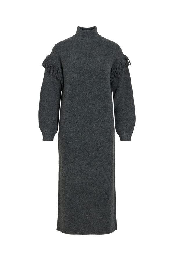 Vila Vestido comprido gola alta Cinzento