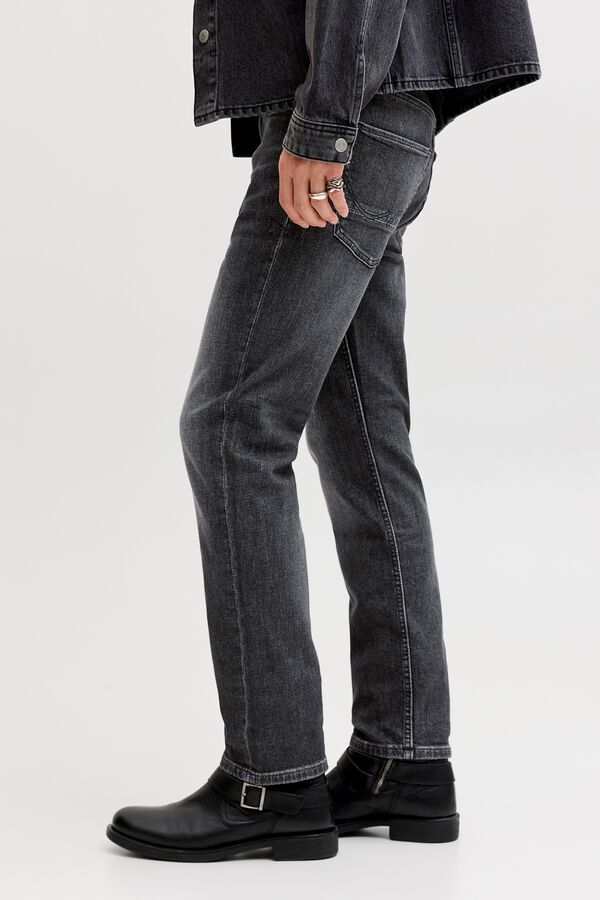 Jack & Jones Jeans regular com efeito desbotado Preto