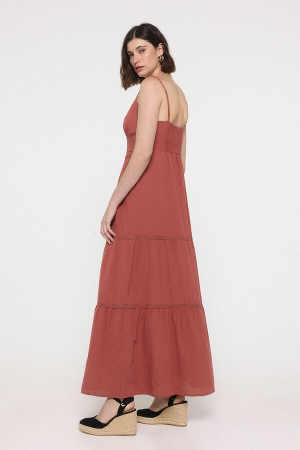 Vero Moda Long dress with lace detail Red